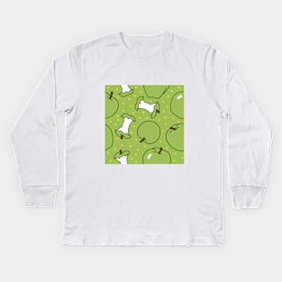 Apples with Polka Dots Kids Long Sleeve T-Shirt